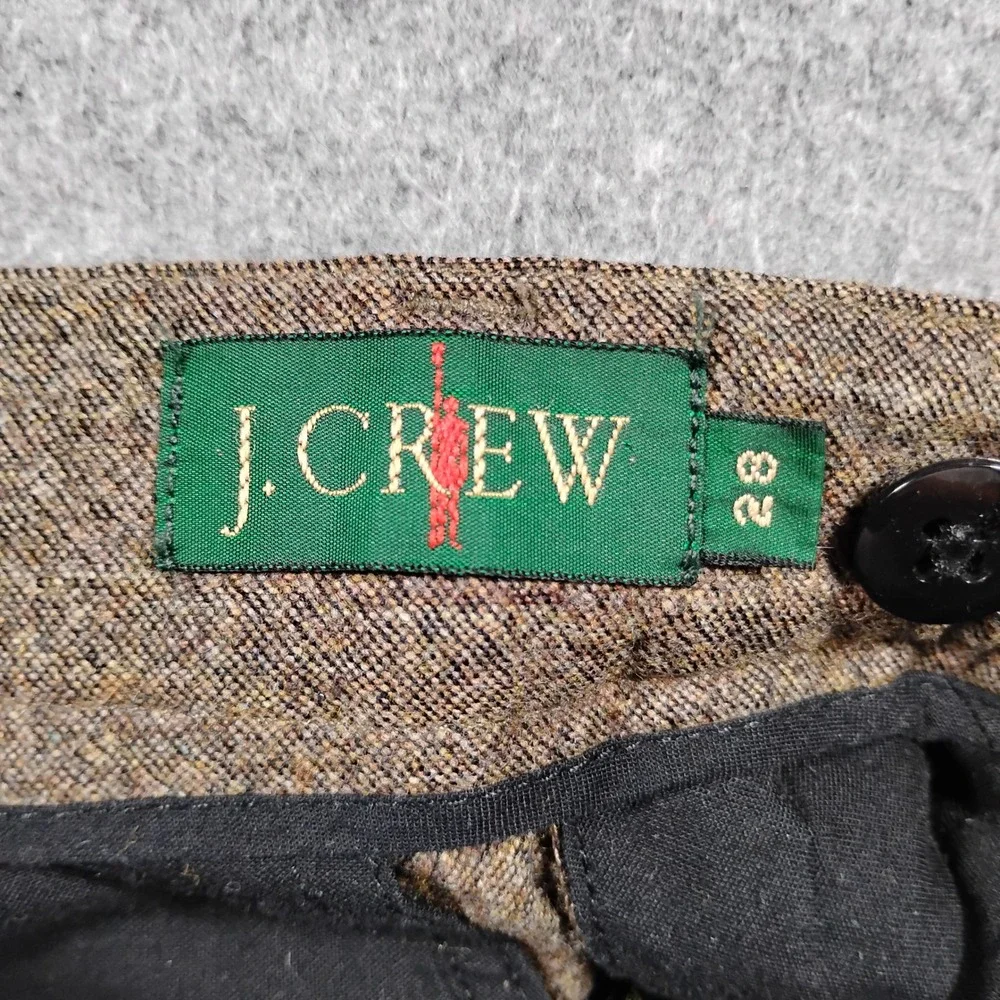 J.Crew Brown 100% Wool Pleated Tapered Dress Pants Mens 28 Made in Canada